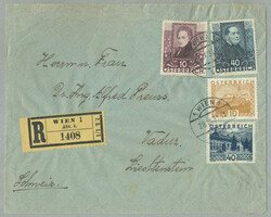 1931, Dichter/Große Landschaft, auf Reko-Brief von Wien nach ...