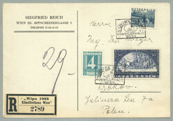 1933, Wipa Glatt, Letzttag des Sonderstempels, auf Reko-Karte von ...