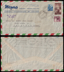 Repubblica. Busta aerea spedita da Lumezzane il 29/9/1949 per Beirut, ...