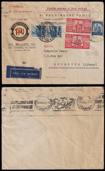 Repubblica. Busta aerea spedita da Milano il 23/5/1950 per Beirut, ...