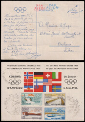 Repubblica. OLIMPIADI INVERNALI di CORTINA 1956. Cartolina ...