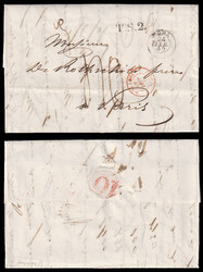 Pontificio. 1849-1851 gruppo di cinque lettere da Roma per Parigi. ...