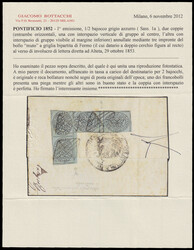Pontificio. Involto di lettera spedita da Fermo il 29/10/1853 per ...