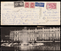 Lebanon Postal History. Incoming underfranked air mail post card ...