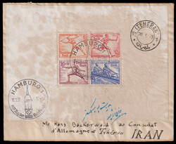 Persia Iran. OLYMPIC, two incoming covers from Germany with the two ...
