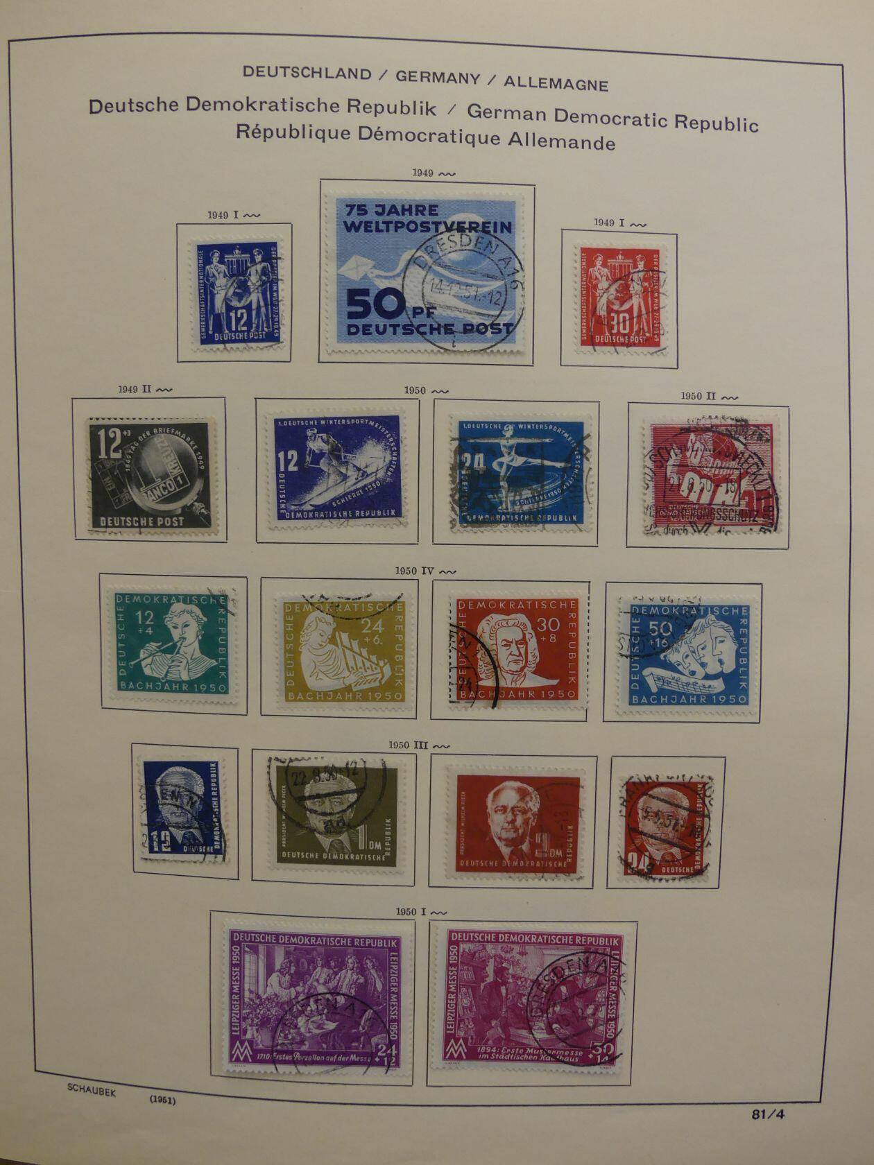 Sammlung von 1949–1990 komplett in zwei Vordrucken. Dabei ...