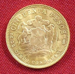 Chile 50 Pesos 1966 (Gold 9,15 g fein) Erhaltung: vz-st  ...