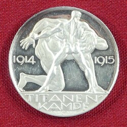 Silbermedaille 1915 von Ferdinand Otto Hoppe, Der Riese, der Russland ...