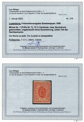 1859, Staatswappen12 1/2 C, Fotobefund Böttger BPP ~einwandfrei~ (Mi ...