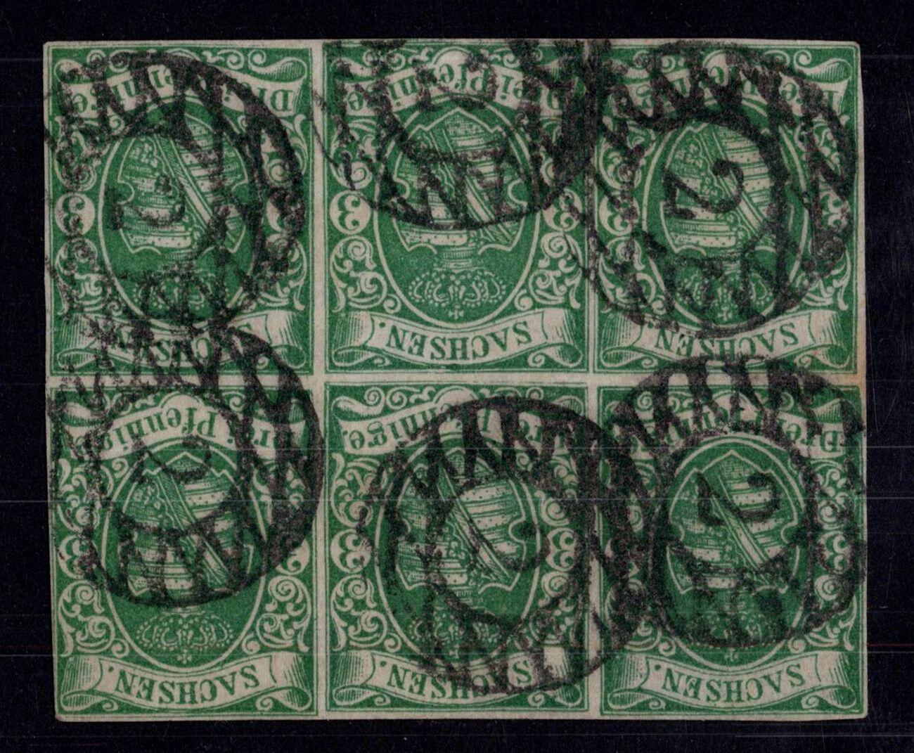 1851, Freimarke 3 Pf im waagerechten Sechserblock, Fotoattest ...