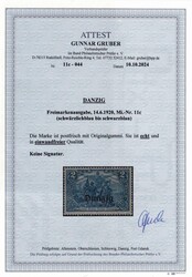 1920, Freimarken 2 M in schwärzlichblau, Fotoattest 2024 Gruber BPP ...