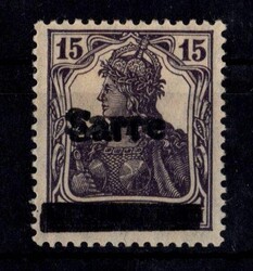 1920, Freimarke 15 Pf mit doppeltem Aufdruck, signiert Dr. Dub (Mi 1 ...