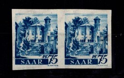 1947, Freimarken 75 Pf im waagerechten Paar als ungezähnter ...