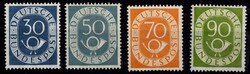 1951, Posthorn, verschiedene Wertstufen, 30 Pf und 90 Pf mit Falz, 50 ...