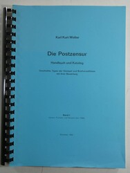 Handbuch und Katalog ~Die Postzensur~ von Karl Kurt Wolter mit Band I ...