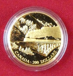 200 Dollar, 1996 Eisenbahn in Schatulle mit Zertifikat (Gold 15,7 g ...