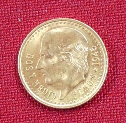 2 ½ Pesos 1945 Hidalgo (Gold 1,87 g fein) Erhaltung: vz-st  ...