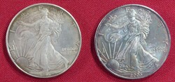 2 Stück 1 Unze 1995 und 2005 (Silber ca. 62 g fein).  Automatically ...