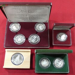 Kleine Sammlung von 4 Silbermünzen aus 1985 bis 1996 (Silber ca. 160 ...