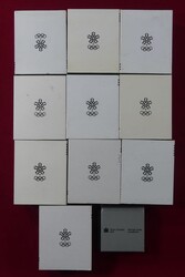 Kleiner Posten von 10 Münzen zu 20 Dollar 1985-87 zur Olympiade ...