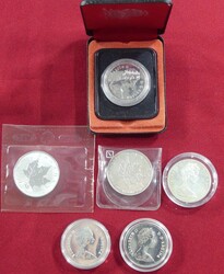 Kleine Sammlung von 2 Stück 1 Unze 1989 und 2000, sowie 4 Münzen zu ...