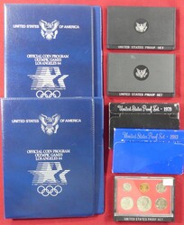 Kleiner Posten von 6 Münzen zu 1 Dollar 1983-84 zur Olympiade Los ...