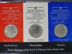 Kleiner Posten von 6 Münzen zu 1 Dollar 1983-84 zur Olympiade Los ...