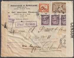 Französisch Indochina Saigon 20.1.1941 - zensurierter Brief nach ...