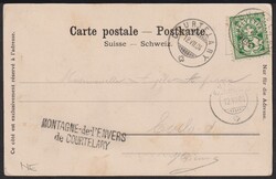 NE MONTAGNE-de-l'ENVERS de COURTELARY Langstempel 12.7.1912 AK nach ...