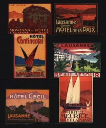 CH Hotel Sammlung mit 34 Koffer-, Werbe-Vignetten  Automatically ...