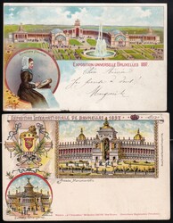 Belgien 1897 5 offizielle Festkarten (3 ungebraucht, 2 gelaufen) ...