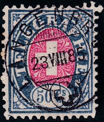 BL LANGENBRUK 28.8.1885 Telegrafenmarke 50 Rp. SBK 16 mit ...