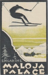 Hotel/Bad GR Maloja Palace Engadin - 2 Vignetten "Skifahren" + ...