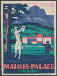 Hotel/Bad GR Maloja Palace Engadin - 2 Vignetten "Skifahren" + ...