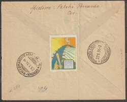 Ägäische Inseln 17.1.1934 COO (Kos) R-Brief nach Genova mit 10 + 30 ...