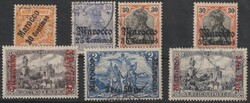 Deutsche Auslandpost Marokko kleines Lot mit 7 besseren Marken, teils ...