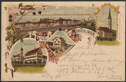 TG Münsterlingen 11.12.1899 (Ambulant) Bahnwagen-Vermerk Litho Carl ...