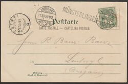 TG Münsterlingen 11.12.1899 (Ambulant) Bahnwagen-Vermerk Litho Carl ...