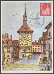 CH 1960 Maximumkarte "Zeitglockenturm" mit SBK 364 und Sonderstempel ...