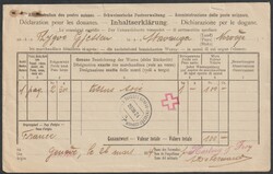 26.3.1924 - SBK 110 + 142 (30Rp. + 3Fr.) auf Paketbegleitadresse mit ...