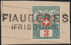 FR Fiaugères (Fribourg) Stabstempel auf Briefstück mit ...