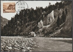 PP 1956 Maximumkarte SBK B79 *Rhein bei Trin", ET-Stempel "Trin"