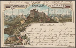 SZ 6.7.1898 Litho Hôtel Rigi-Kulm Schreiber's, Litho P.L. Adams  ...