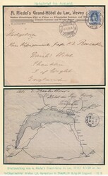 Hotel/Bad VD VEVEY 08.04.1908 "A. Riedel's Grand Hôtel du Lac" auf ...