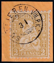 ZH Schlieren, Zwergstempel 3.1. auf Briefstück mit 2 Rp. Sitzende ...