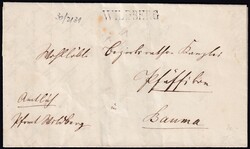 ZH Wildberg 28.7.1857, Langstempel auf amtlichem Faltbrief mit Inhalt ...
