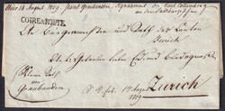 GR COIRE&amp;ROUTE 14.8.1809, mit Papiersiegel versehener Faltbrief ...