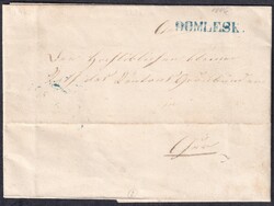 GR DOMLESK 1846, blauer Talschaftsstempel auf Faltbrief mit Inhalt ...