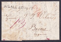 SG ST.GALL &amp; ROUTE 17.07.1829, Faltbrief mit Inhalt von ...