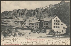 BE Grimsel Hospitz 2 Foto-Ansichtskarten mit Postkutschen, 1x 1905 ...
